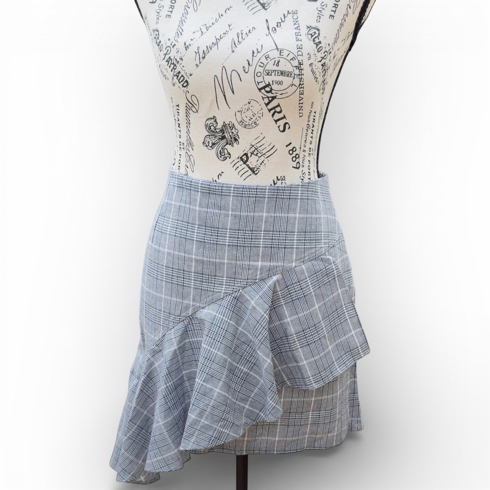 Hayden LA Womens L Plaid‎ Mini Skirt Black White Preppy NWT 90s Clueless Style